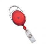 Badge reel with swivel hook (red)